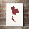 Thailand Map: Country Map of Thailand - Colour Series Art Print