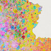 Belgium Map: Country Map of Belgium - Sunset Series Art Print