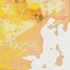 Denmark Map: Country Map of Denmark  - Nature Series Art Print
