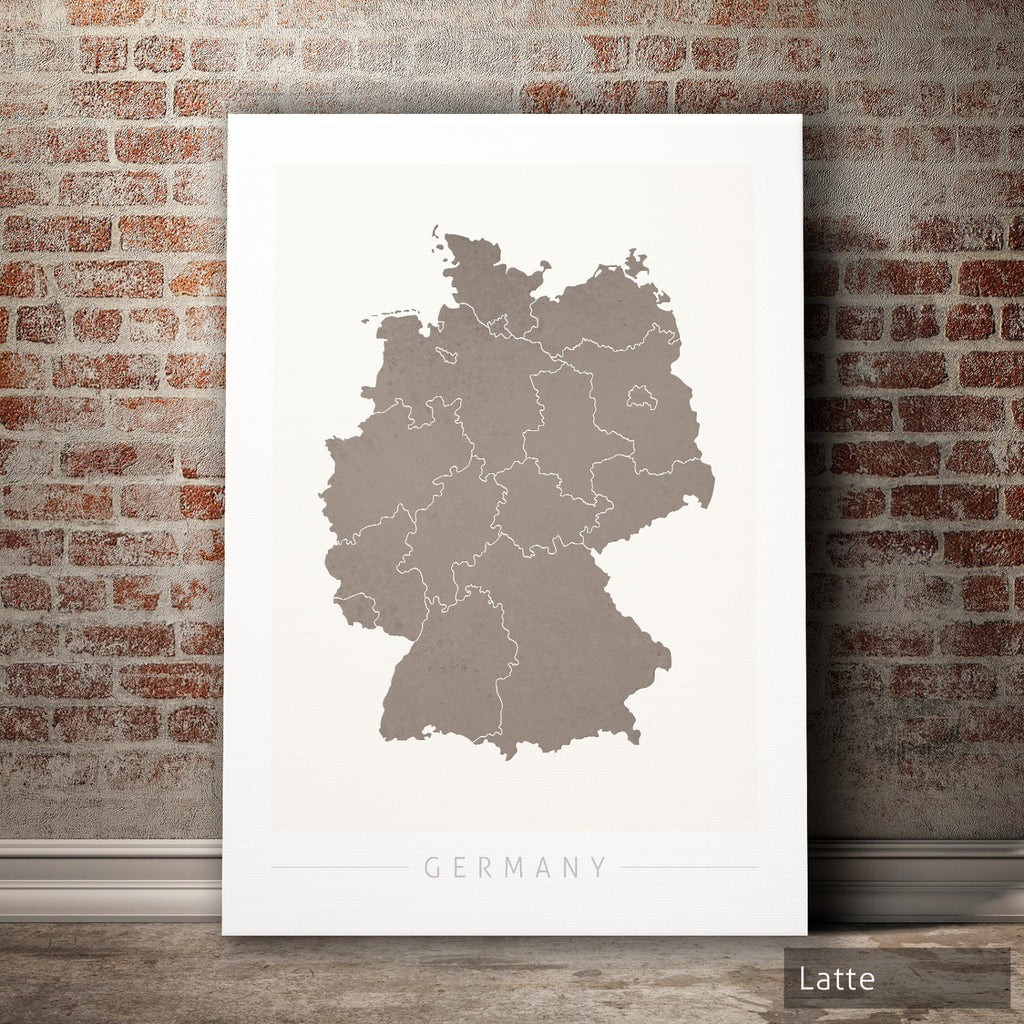 Germany Map: Country Map of Germany - Colour Series Art Print