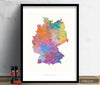 Germany Map: Country Map of Germany - Sunset Series Art Print