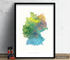 Germany Map: Country Map of Germany  - Nature Series Art Print