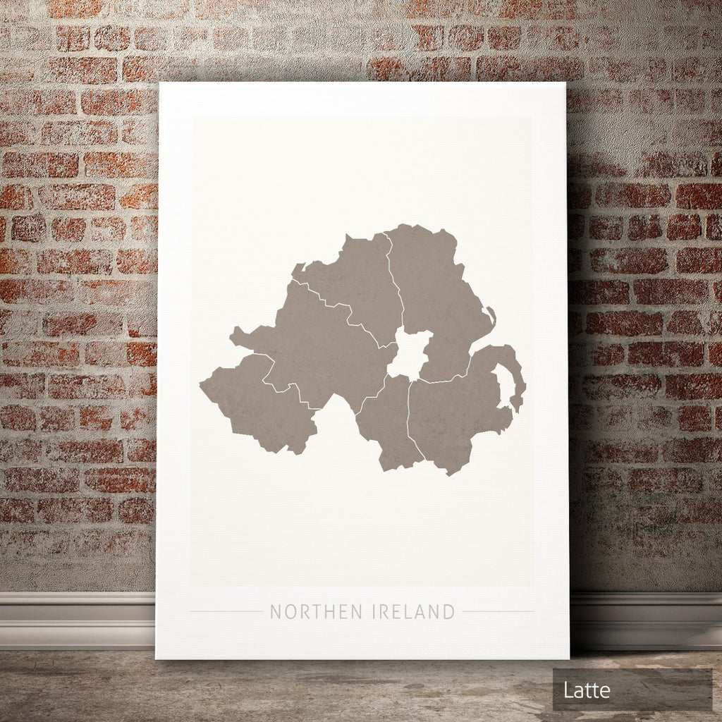 Northern Ireland Map: Country Map of Northern Ireland - Colour Series Art Print