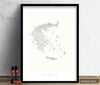 Greece Map: Country Map of Greece - Colour Series Art Print