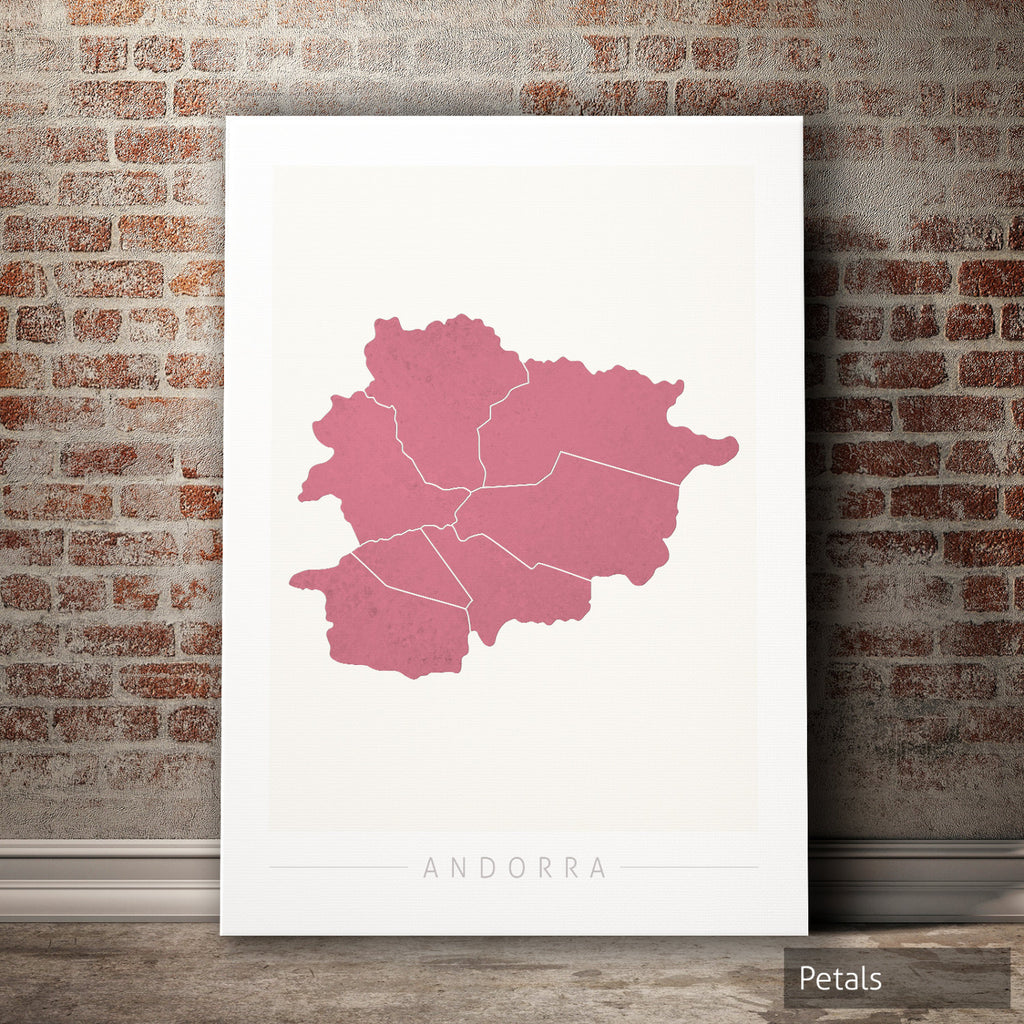 Andorra Map: Country Map of Andorra - Colour Series Art Print