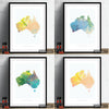 Australia Map: Country Map of Australia  - Nature Series Art Print