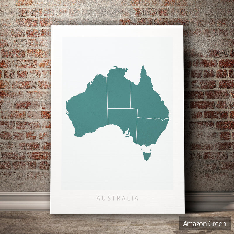Australia Map: Country Map of Australia - Colour Series Art Print