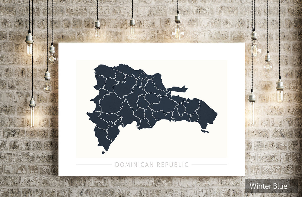 Dominican Republic Map: Country Map of Dominican Republic - Colour Series Art Print