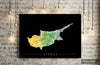 Cyprus Map: Country Map of Cyprus - Sunset Series Art Print