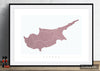 Cyprus Map: Country Map of Cyprus - Colour Series Art Print