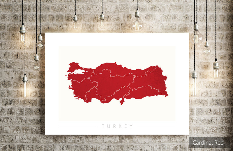 Turkey Map: Country Map of Turkey - Colour Series Art Print