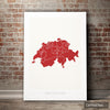 Switzerland Map: Country Map of Switzerland - Colour Series Art Print