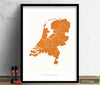 Netherlands Map: Country Map of Netherlands - Colour Series Art Print