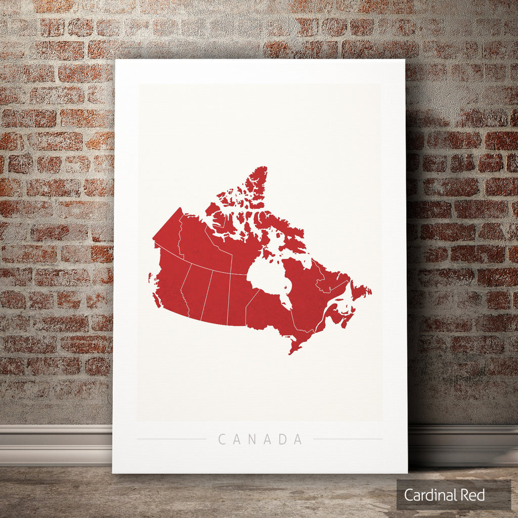 Canada Map: Country Map of Canada - Colour Series Art Print