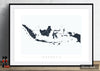 Indonesia Map: Country Map of Indonesia - Colour Series Art Print