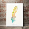 Sweden Map: Country Map of Sweden - Nature Series Art Print
