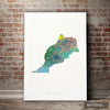 Morocco Map: Country Map of Morocco - Nature Series Art Print