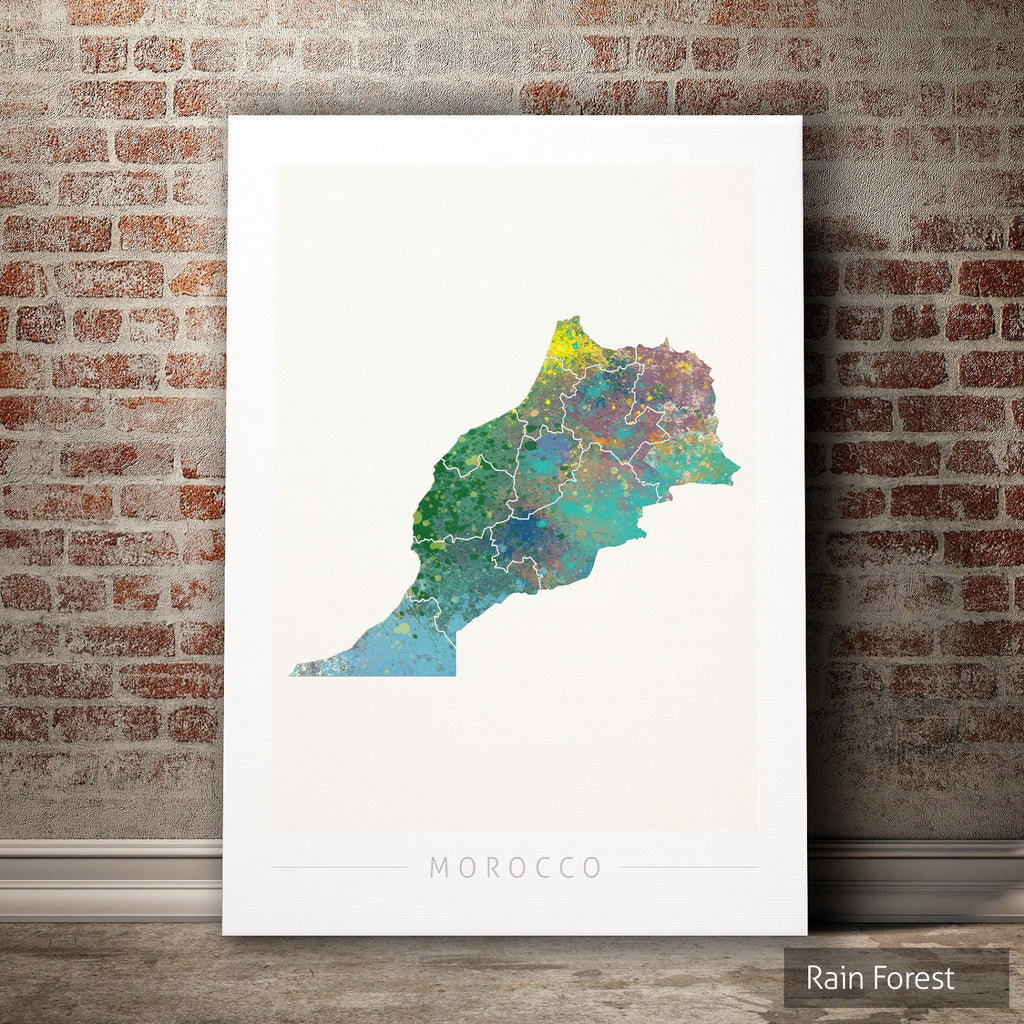 Morocco Map: Country Map of Morocco - Nature Series Art Print