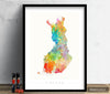 Finland Map: Country Map of the Finland - Sunset Series Art Print
