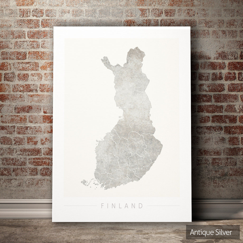 Finland Map: Country Map of Finland - Colour Series Art Print