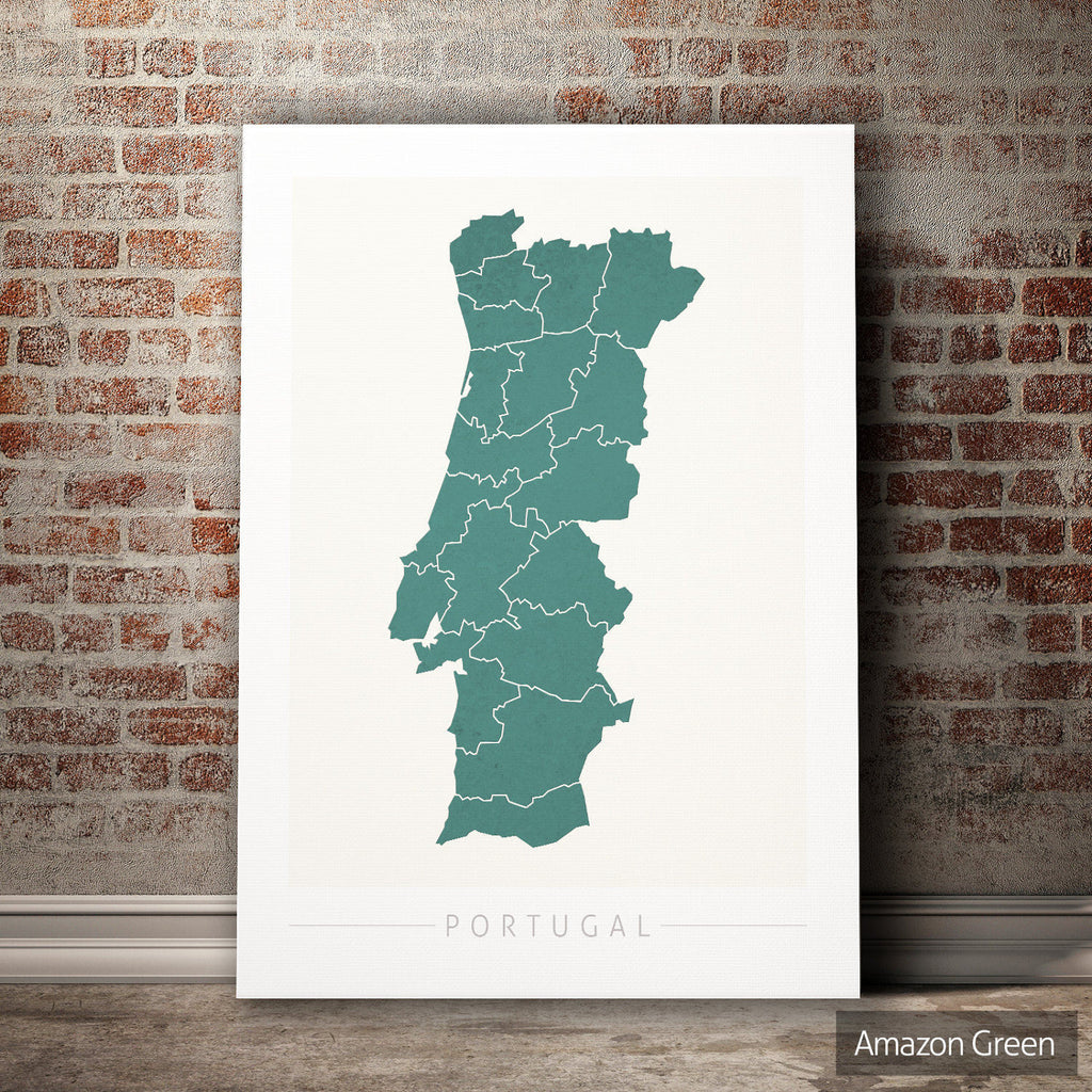 Portugal Map: Country Map of Portugal - Colour Series Art Print