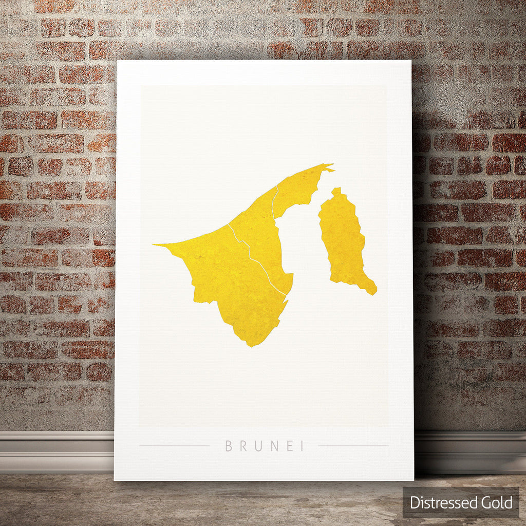 Brunei Map: Country Map of Brunei - Colour Series Art Print