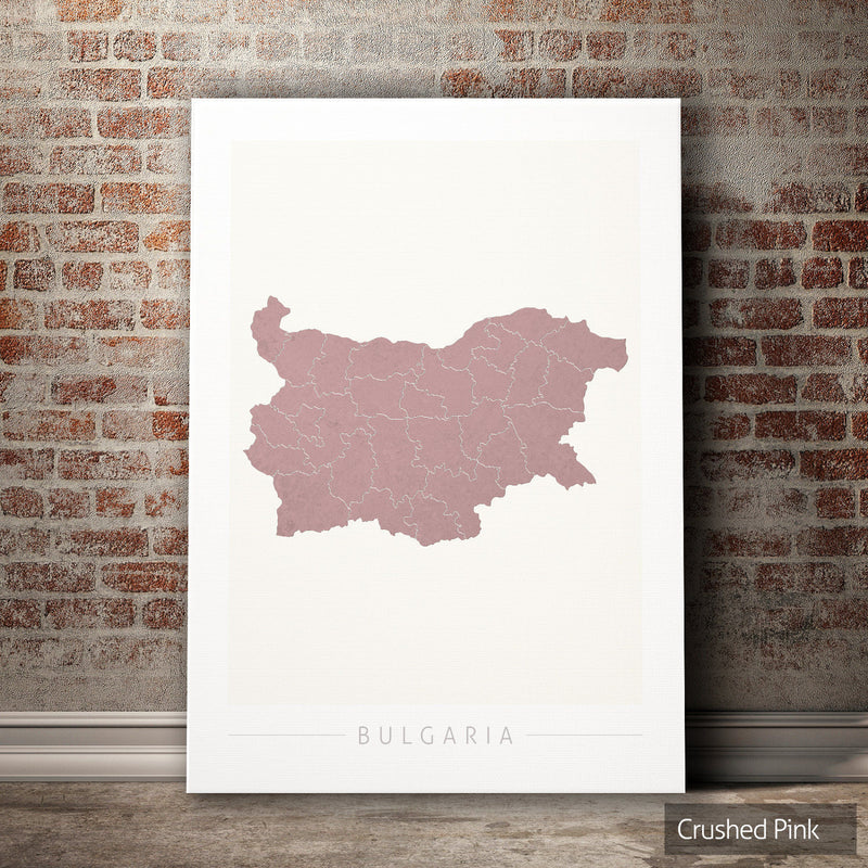 Bulgaria Map: Country Map of Bulgaria - Colour Series Art Print