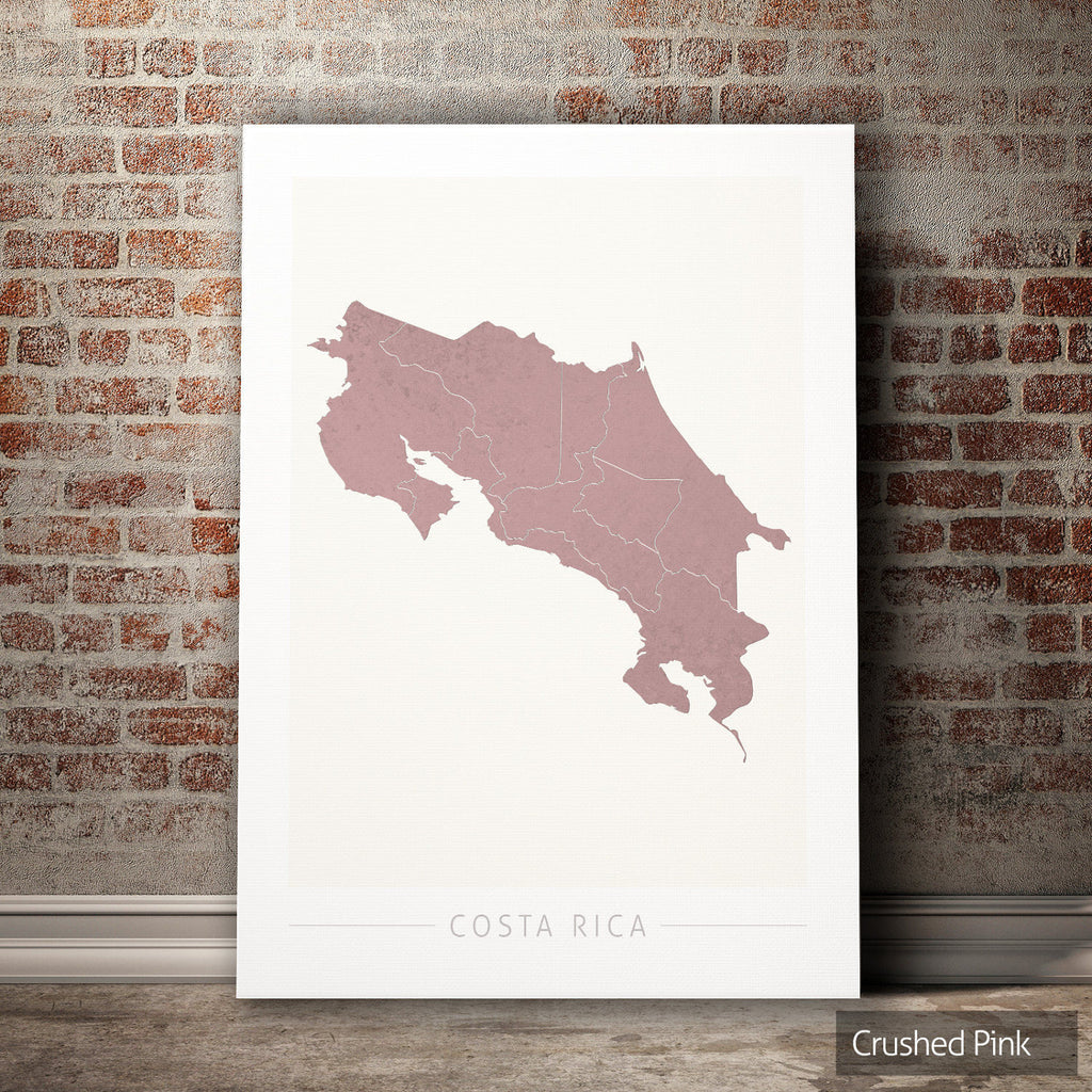 Costa Rica Map: Country Map of Costa Rica - Colour Series Art Print