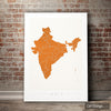 India Map: Country Map of India - Colour Series Art Print