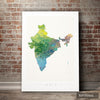 India Map: Country Map of India - Nature Series Art Print