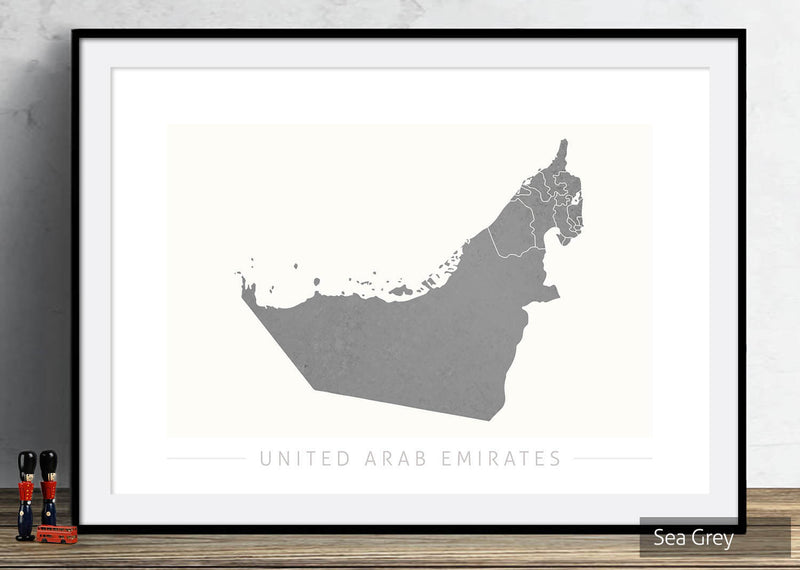 United Arab Emirates Map: Country Map of United Arab Emirates - Colour Series Art Print