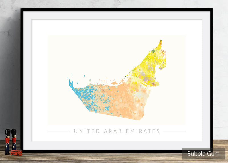 United Arab Emirates Map: Country Map: Nature Series Art Print