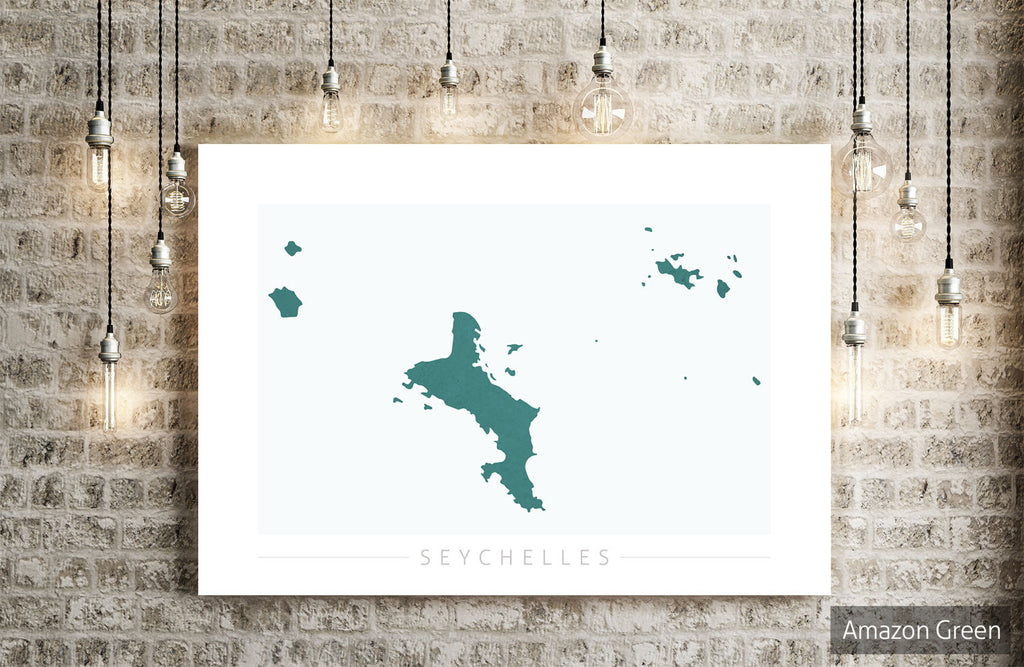 Seychelles Map: Country Map of Seychelles - Colour Series Art Print