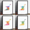Trinidad and Tobago Map: Country Map: Sunset Series Art Print