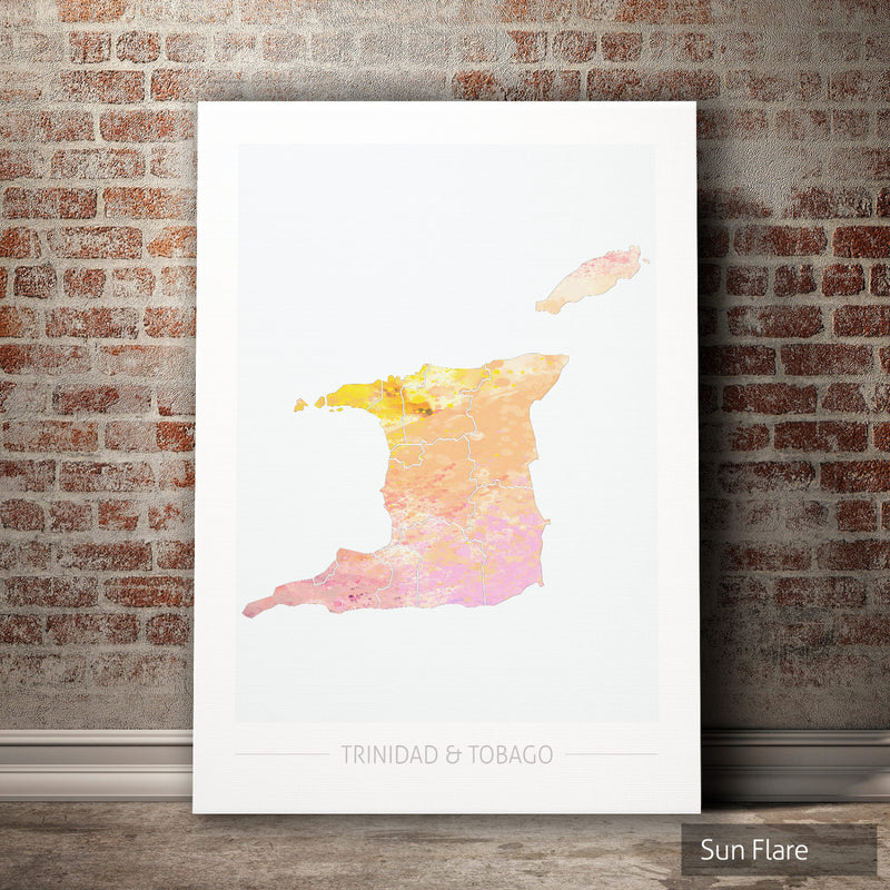 Trinidad and Tobago Map: Country Map  - Nature Series Art Print