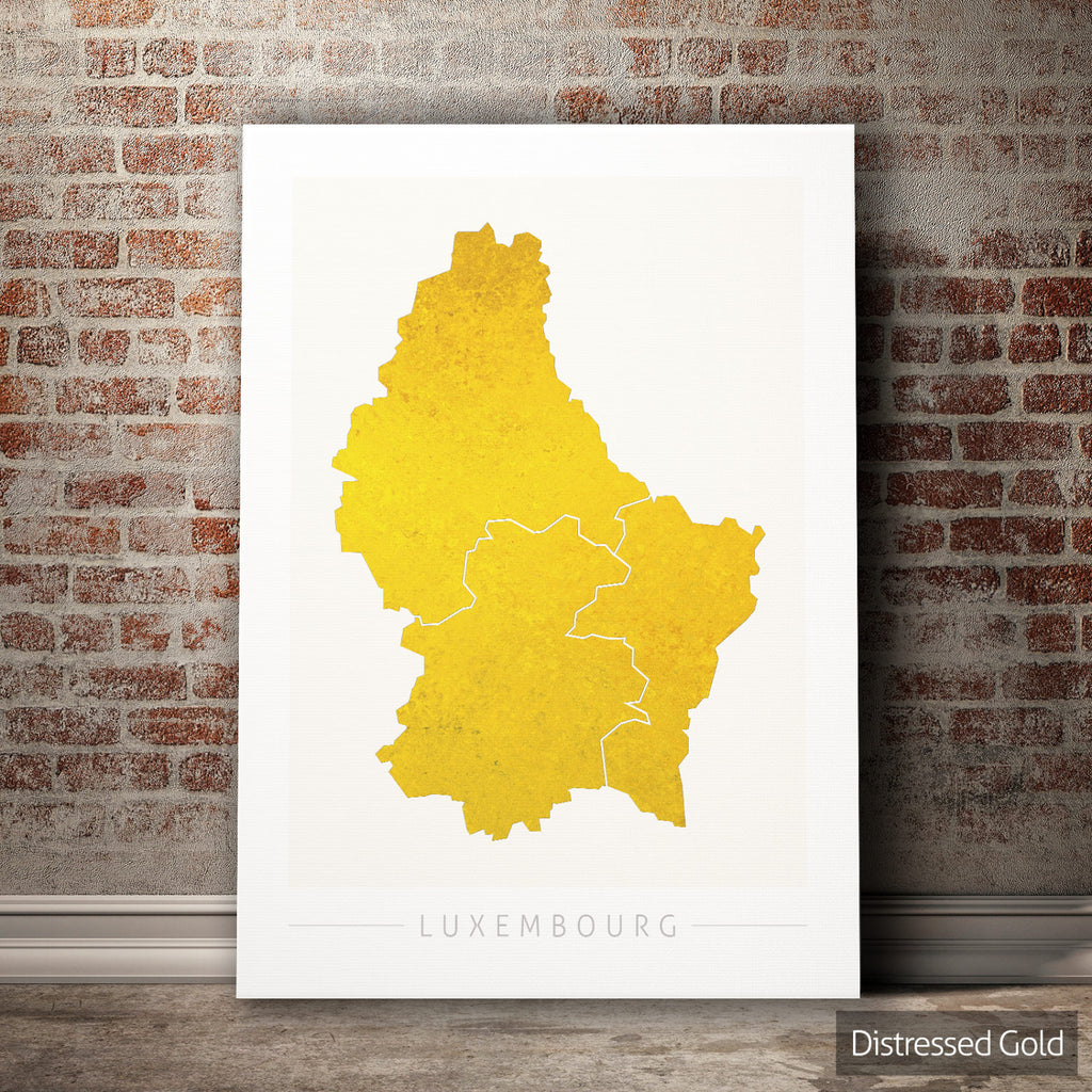 Luxembourg Map: Country Map of Luxembourg - Colour Series Art Print