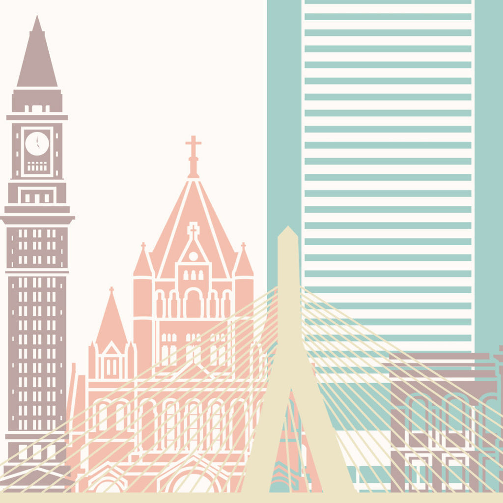 Boston Skyline: Cityscape Art Print, Home