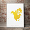 North America Map: Continental Map of North America - Colour Series Art Print