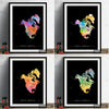 North America Map: Continental Map of North America - Sunset Series Art Print