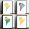 South America Map: Continental Map of South America - Nature Series Art Print