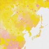 World Map: Watercolor Illustration Wall Art - Sun Flare Theme