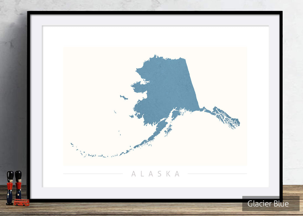Alaska Map: State Map of Alaska - Colour Series Art Print