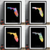 Florida Map: State Map of Florida - Sunset Series Art Print