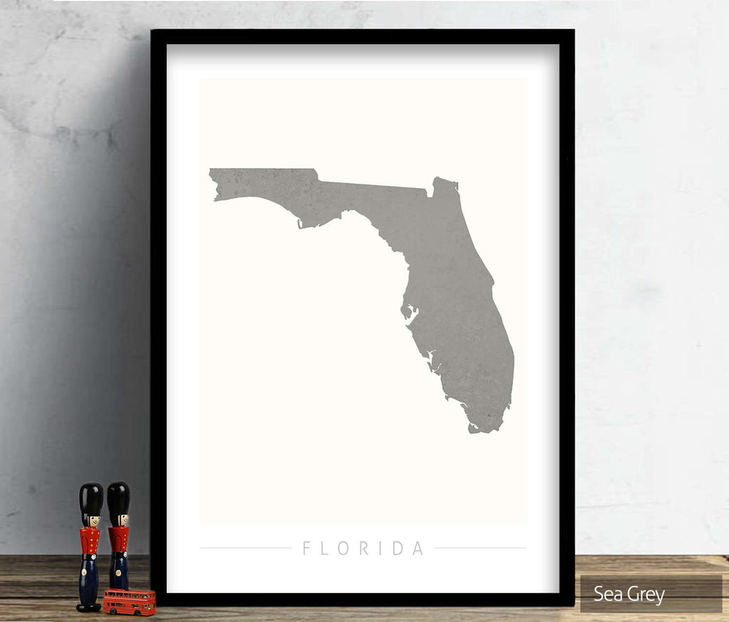 Florida Map: State Map of Florida - Colour Series Art Print