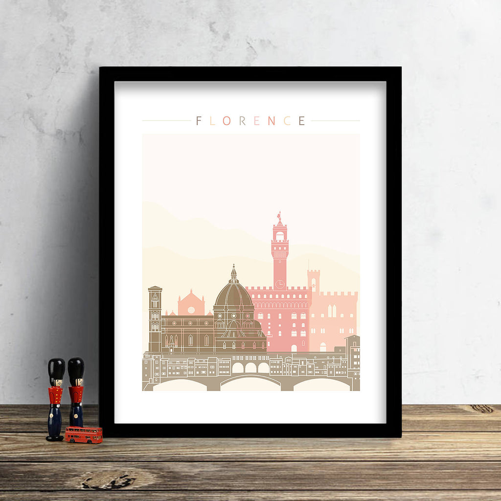 Florence Skyline: Cityscape Art Print, Home  - Summer Theme