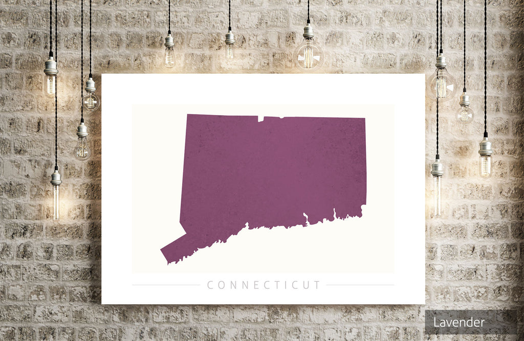 Connecticut Map: State Map of Connecticut - Colour Series Art Print