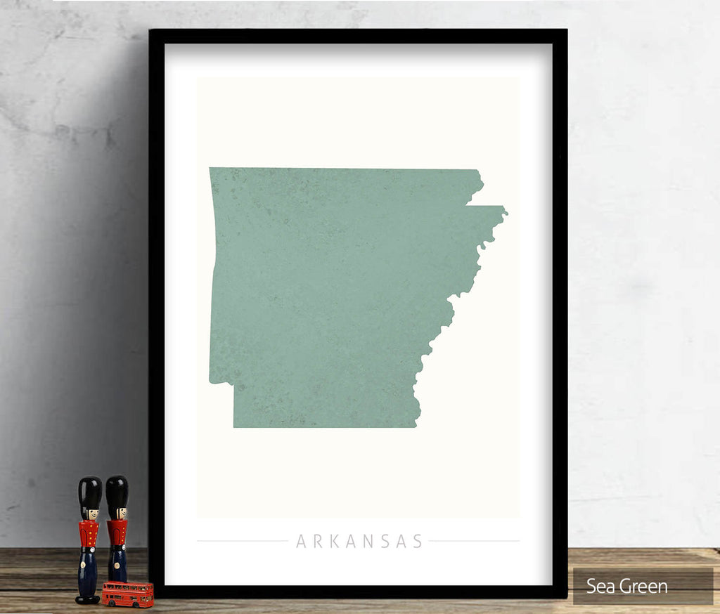 Arkansas Map: State Map of Arkansas - Colour Series Art Print
