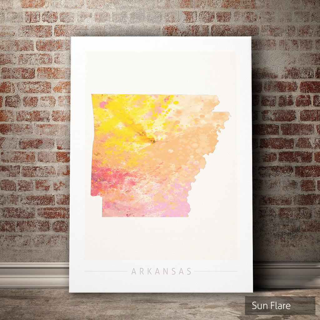 Arkansas Map: State Map of Arkansas - Nature Series Art Print