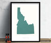 Idaho Map: State Map of Idaho - Colour Series Art Print