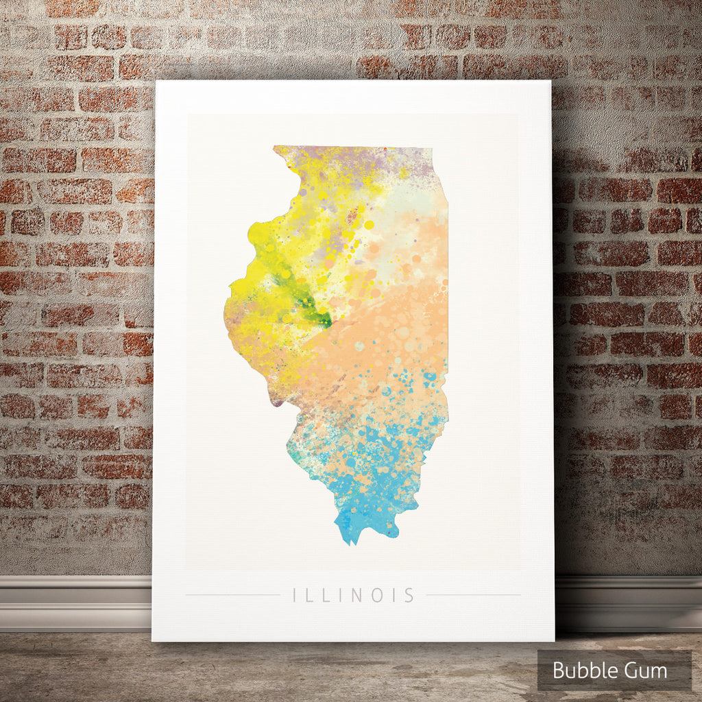 Illinois Map: State Map of Illinois - Nature Series Art Print